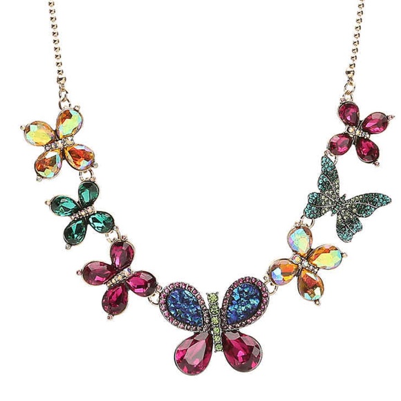Betsey Johnson Jewelry - Betsey Johnson MULTI COLORED BUTTERFLY NECKLACE
